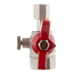 Кран шаровой латунный Valtec 1/2 ВР(ш) х 1/4 ВР(г) для подключения манометра проходной бабочка прямой (VT.807.N.0402) - фото 3