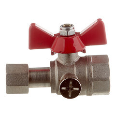 Кран шаровой латунный Valtec 1/2 ВР(г) х 3/8 ВР(г) для подключения манометра проходной бабочка прямой (VT.807.N.0403) - фото 5