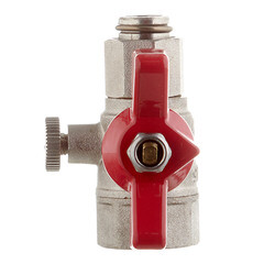 Кран шаровой латунный Valtec 1/2 ВР(г) х 3/8 ВР(г) для подключения манометра проходной бабочка прямой (VT.807.N.0403) - фото 4