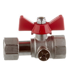 Кран шаровой латунный Valtec 1/2 ВР(г) х 1/2 ВР(г) для подключения манометра проходной бабочка прямой (VT.807.N.0404) - фото 5