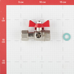 Кран шаровой латунный Valtec 1/2 ВР(г) х 1/2 ВР(г) для подключения манометра проходной бабочка прямой (VT.807.N.0404) - фото 3