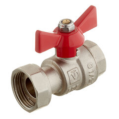 Изображение товара Кран шаровой латунный Valtec 3/4 ВР(г) х 1/2 ВР(г) проходной бабочка с накидной гайкой прямой (VT.241.N.0405)