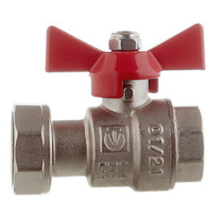 Кран шаровой латунный Valtec 3/4 ВР(г) х 1/2 ВР(г) проходной бабочка с накидной гайкой прямой (VT.241.N.0405) - фото 5