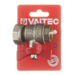 Кран шаровой латунный Valtec 3/4 ВР(г) х 1/2 ВР(г) проходной бабочка с накидной гайкой прямой (VT.241.N.0405) - фото 3