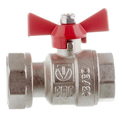 Кран шаровой латунный Valtec 3/4 ВР(г) х 1 ВР(г) проходной бабочка с накидной гайкой прямой (VT.241.N.0506) - фото 2