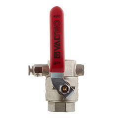 Кран шаровой латунный Valtec Base 1 ВР(г) х 1 ВР(г) проходной ручка с дренажом и воздухоотводчиком прямой (VT.245.N.06) - фото 4