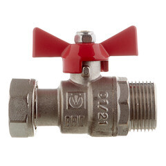 Кран шаровой латунный Valtec 3/4 ВР(г) х 3/4 НР(ш) проходной бабочка с накидной гайкой прямой (VT.260.N.0505) - фото 5