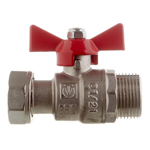 Кран шаровой латунный Valtec 3/4 ВР(г) х 3/4 НР(ш) проходной бабочка с ...