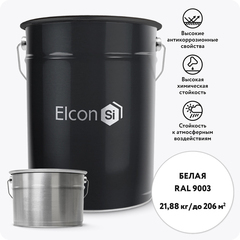 Эмаль полиуретановая Elcon PU белая RAL 9003 полуглянцевая 20 кг + 1,88 кг