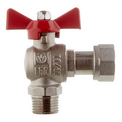 Кран шаровой латунный Valtec Base 1/2 ВР(г) х 1/2 НР(ш) бабочка с накидной гайкой угловой (VT.267.N.0404) - фото 5