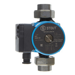 Циркуляционный насос для систем отопления Stout 25/60-130 (SPC-0001-2560130) DN25 подъем 6,5 м 130 мм с гайками