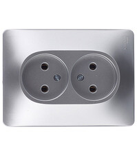 Розетка Systeme Electric Glossa встраиваемая алюминий (GSL000320)