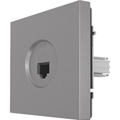 Розетка компьютерная Lezard Zima встраиваемая серая матовая RJ45 (704-7488-140)