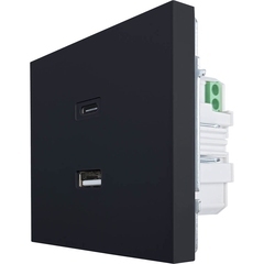 Розетка USB Lezard Zima встраиваемая черный бархат USB-A/ Type-C (704-4288-192TC)