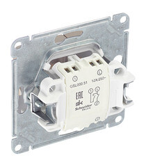 Выключатель Systeme Electric Glossa двухклавишный встраиваемый титан (GSL000451) - фото 4