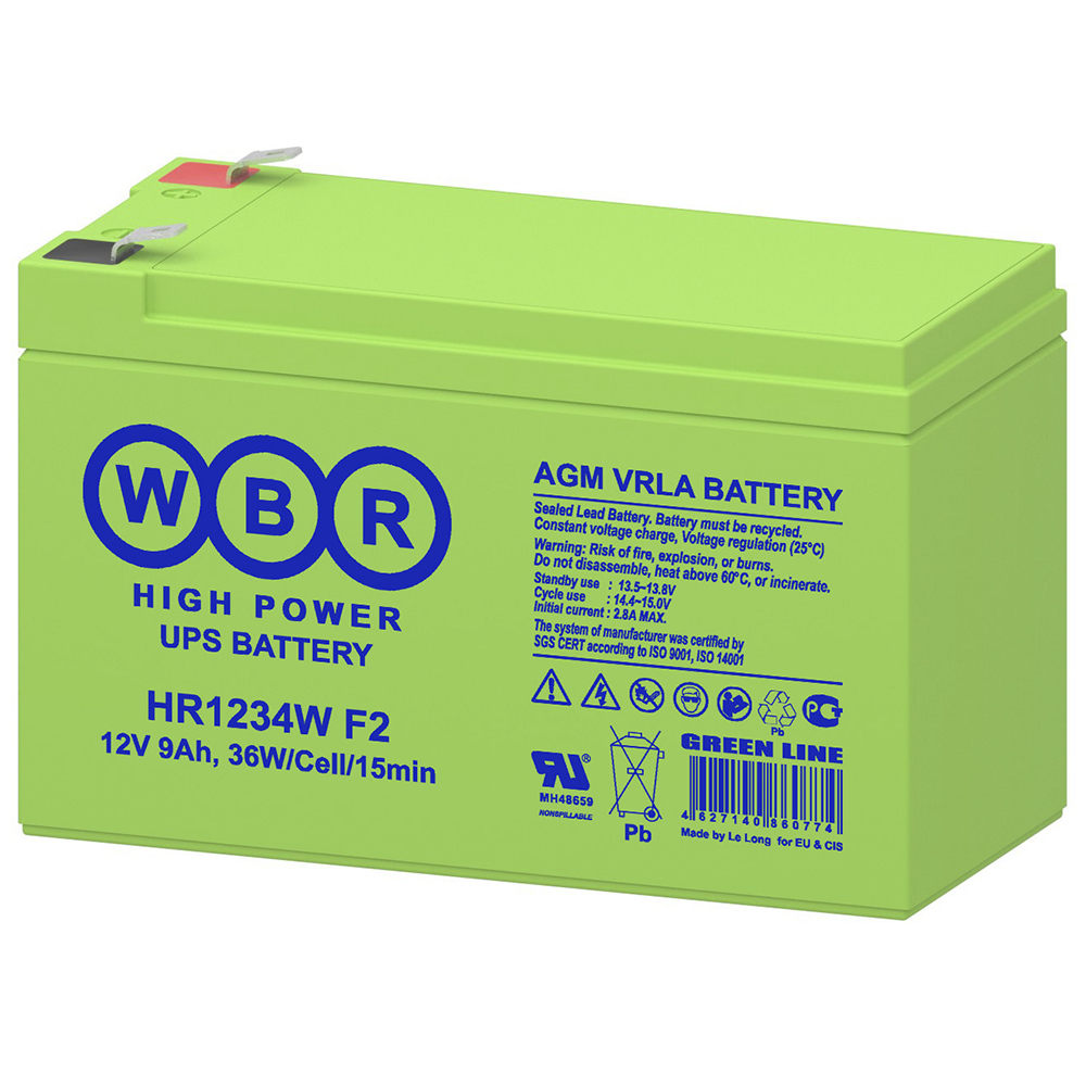 фото Аккумулятор wbr 12 в 9 ач (hr1234w f2)