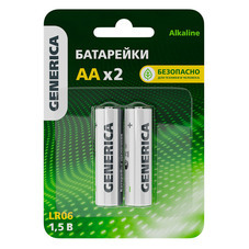Батарейка Generica Alkaline пальчиковый LR6 1,5 В (2 шт.) (ABT-LR06-ST-L02-G/4885)