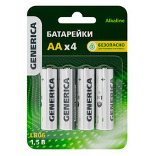 Батарейка Generica Alkaline пальчиковый LR6 1,5 В (4 шт.) (ABT-LR06-ST-L04-G/4915)