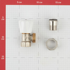 Клапан регулирующий угловой Valtec 1/2 НР(ш) х 1/2 ВР(г) для радиатора (VT.007.LN.04) - фото 2