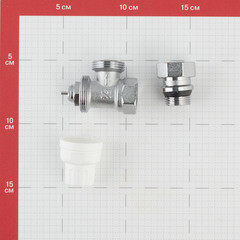 Клапан регулирующий угловой Valtec 1/2 НР(ш) х 1/2 ВР(г) для радиатора (VT.031.NR.04) - фото 3