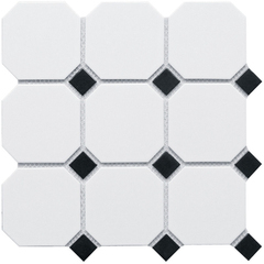 Мозаика Starmosaic Homework белая/черная керамическая 300х300х6 мм матовая