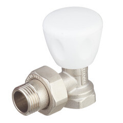 Клапан регулирующий угловой Tiemme 1/2 НР(ш) х 1/2 ВР(г) для радиатора (3220001 / 3226N0404EC) - фото 1