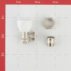 Клапан регулирующий угловой Tiemme 1/2 НР(ш) х 1/2 ВР(г) для радиатора (3220001 / 3226N0404EC) - фото 2