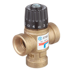Клапан (вентиль) термостатический Stout (SVM-0110-166020) подмешивающий 3/4 ВР(г) для систем отопления и ГВС 35-60 °С KVs 1,6