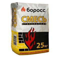 Cмесь кладочная огнеупорная БоРосс серая 25 кг