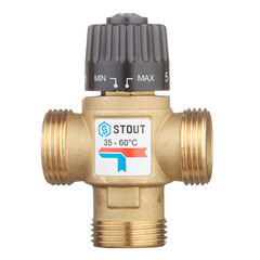 Клапан термостатический Stout подмешивающий 1 НР(ш) для отопления и ГВС 35-60 °С KVs 1,6 (SVM-0120-166025) - фото 5