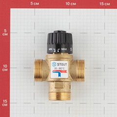 Клапан термостатический Stout подмешивающий 1 НР(ш) для отопления и ГВС 35-60 °С KVs 2,5 (SVM-0120-256025) - фото 4