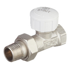 Клапан термостатический Stout 1/2 НР(ш) х 1/2 ВР(г) для радиатора (SVT 0001 000015) - фото 1