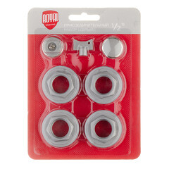 Набор присоединительный Royal 1" х 1/2" для радиатора серебристый (RT02-2/ RT02.1-2) - фото 2