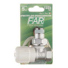 Клапан регулирующий угловой Far 1/2 НР(ш) х 1/2 ВР(г) для радиатора (FV 1150 12) - фото 3