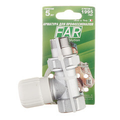 Клапан регулирующий Far 3/4 НР(ш) х 3/4 ВР(г) для радиатора (FV 1350 34) - фото 2