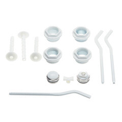 Набор присоединительный Rommer 1" х 3/4" для радиатора с тремя кронштейнами белый (97428/3359) - фото 1