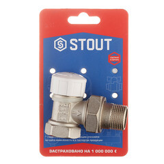 Клапан термостатический угловой Stout 3/4 НР(ш) х 3/4 ВР(г) для радиатора (SVT-0004-000020) - фото 2