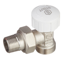 Клапан термостатический угловой Stout 1/2 ВР(г) х 3/4 НР(ш) для радиатора под евроконус (SVT-0002-100015) - фото 1