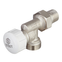 Клапан термостатический угловой Stout 1/2 ВР(г) х 3/4 НР(ш) ЕК для радиатора (SVT-0005-100015) - фото 1