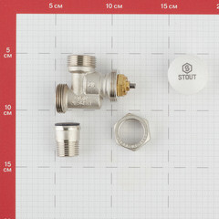 Клапан термостатический угловой Stout 1/2 ВР(г) х 3/4 НР(ш) ЕК для радиатора (SVT-0005-100015) - фото 3