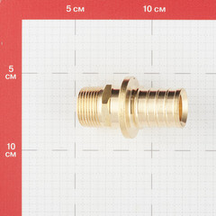 Соединитель прямой Stout 32 мм х 3/4 НР(г) латунный (SFA-0001-003234) - фото 2