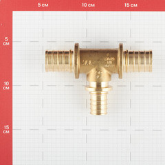 Тройник Stout 32 х 25 х 32 мм латунный (SFA-0014-322532) - фото 4