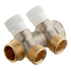 Изображение товара Коллектор Stout 3/4 ВР(г) х 2 выхода 3/4(ЕК) х 3/4 НР(ш) регулирующий (SMB 6851 343402)