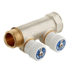 Коллектор Stout 3/4 ВР(г) х 2 выхода 3/4(ЕК) х 3/4 НР(ш) регулирующий (SMB 6851 343402) - фото 3