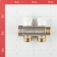 Коллектор Stout 3/4 ВР(г) х 2 выхода 3/4(ЕК) х 3/4 НР(ш) регулирующий (SMB 6851 343402) - фото 4