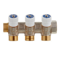 Коллектор Stout 3/4 ВР(г) х 3 выхода 3/4(ЕК) х 3/4 НР(ш) регулирующий (SMB 6851 343403) - фото 2