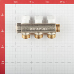 Коллектор Stout 3/4 ВР(г) х 3 выхода 3/4(ЕК) х 3/4 НР(ш) регулирующий (SMB 6851 343403) - фото 4