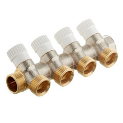 Изображение товара Коллектор Stout 3/4 ВР(г) х 4 выхода 3/4(ЕК) х 3/4 НР(ш) регулирующий (SMB 6851 343404)