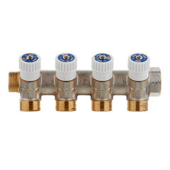 Коллектор Stout 3/4 ВР(г) х 4 выхода 3/4(ЕК) х 3/4 НР(ш) регулирующий (SMB 6851 343404) - фото 5