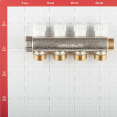 Коллектор Stout 3/4 ВР(г) х 4 выхода 3/4(ЕК) х 3/4 НР(ш) регулирующий (SMB 6851 343404) - фото 3
